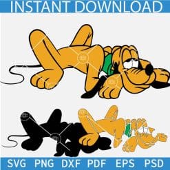 Dog Pluto Lying SVG, Mickey Dog Pet SVG, Disney Dog Pluto SVG