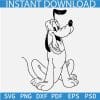 Dog Pluto Sitting Outline SVG, Mickey Dog Pet Line Art SVG, Disney Dog Pluto Vector SVG