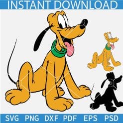Dog Pluto Sitting SVG, Sitting Disney Dog Pluto SVG, Happy Pluto Dog Sitting SVG