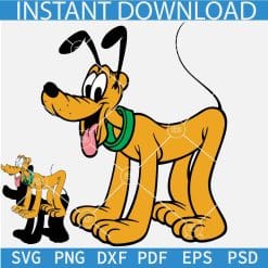 Dog Pluto Standing Layered SVG, Mickey Dog Pet Standing SVG, Standing Disney Dog Pluto SVG