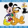 Dog Pluto and Mickey Mouse SVG, Mickey Mouse with book Holding Pluto SVG, Disney Movie Characters SVG