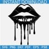 Dripping lips Silhouette Svg