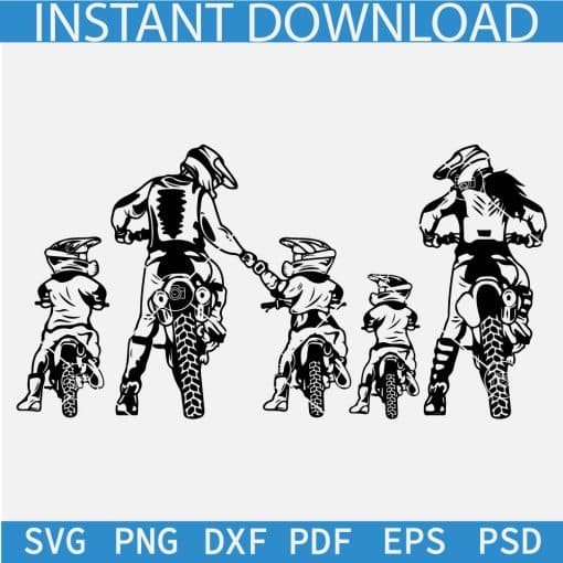 Family Motocross Svg