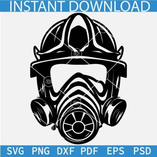 Fireman Helmet with Gasmask Svg