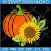 Floral Pumpkin Colored SVG, Pumpkin with sunflower Colored SVG