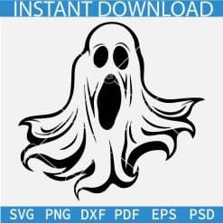 Flying Ghost Screaming Svg