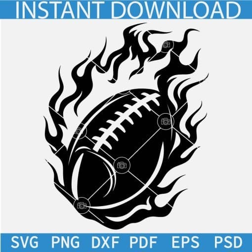 Football ball flames Svg