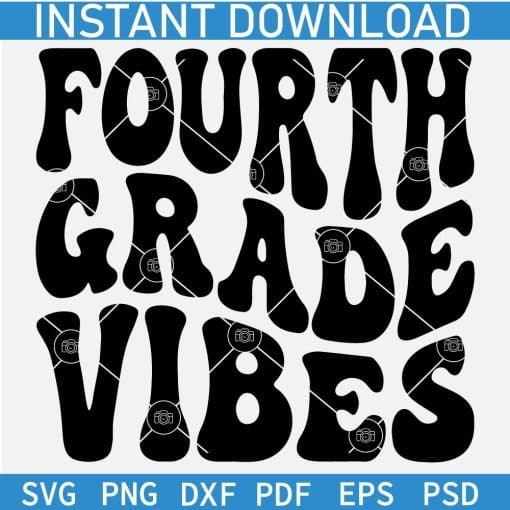 Fourth Grade Vibes Retro Wavy Text SVG