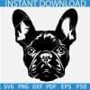 French Bulldog Head Silhouette SVG