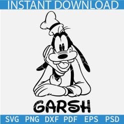 Garsh Goofy Vector Svg, Goofy Garsh Holding Cheeks SVG, Disneyland Goofy Line Art svg