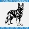 Standing German Shepherd Dog SVG