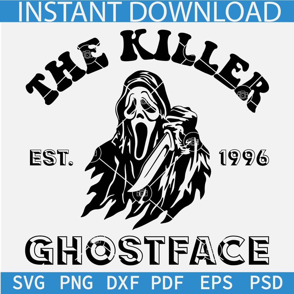 Ghost Face Scream Movie SVG, The Killer Est 1996 Ghost face SVG, The Killer Halloween Ghost SVG Ghost Face Scream Movie SVG, The Killer Est 1996 Ghost face SVG, The Killer Halloween Ghost SVG