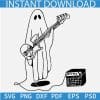 Ghost Sheet Playing Bass Guitar SVG, Funny Ghost Play Guitar SVG
