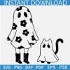 Ghost Girls with heels and Cat SVG