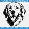 Golden Retriever Dog Head Tongue Out SVG