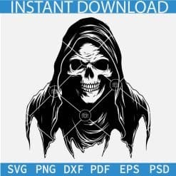 Grim Reaper Head Smiling Svg