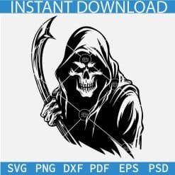 Happy Grim Reaper Head Svg