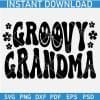 Groovy Grandma Smile Face Retro Text SVG