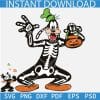 Halloween Disney Goofy Skeleton Layered SVG, Skeleton Goofy with Pumpkin SVG, Goofy Disney Halloween SVG DXF PNG EPS