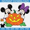 Halloween Mickey and Minnie in Pumpkin SVG, Peeking Minnie and Mickey SVG