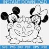 Halloween Mickey and Minnie in Pumpkin Sketch SVG, Peeking Minnie and Mickey Outline SVG
