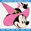Halloween Minnie Mouse Witch Layered SVG, Minnie with Witch Hat SVG, Disney Halloween SVG