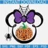 Halloween Minnie spider and pumpkin svg, Leopard Prints Pumpkin SVG, Minnie with spider Web SVG