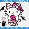 Halloween Mummy Kitty with Pumpkin Layered SVG, Halloween Kitten Holding Pumpkin with Bats SVG