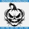 Halloween Pumpkin Skull with Witch Hat SVG