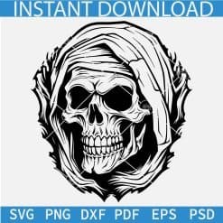 Happy Halloween Skull Mummy Svg