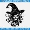 Scary Halloween Witch with Hat SVG