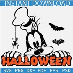 Halloween peeking goofy SVG, Goofy dog Halloween SVG