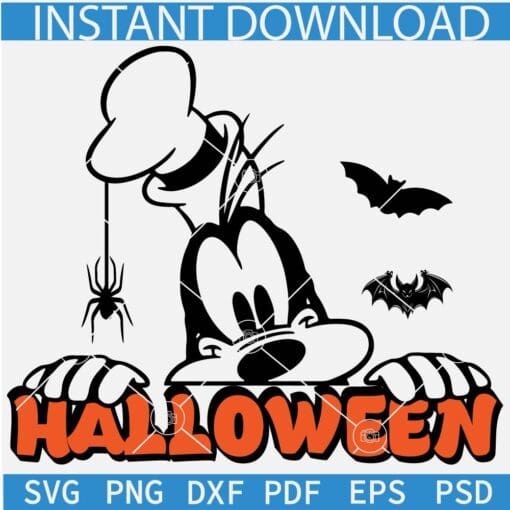 Halloween peeking goofy SVG, Goofy dog Halloween SVG