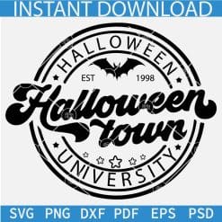 Halloween Est 1998 Bat SVG, Halloween town University SVG, Halloween University Circle SVG
