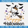 Happy Halloween Flying Kitty Ghost SVG, Ghost Kitty Ridding Broom SVG, Hello Kitty Witch Riding Broom SVG