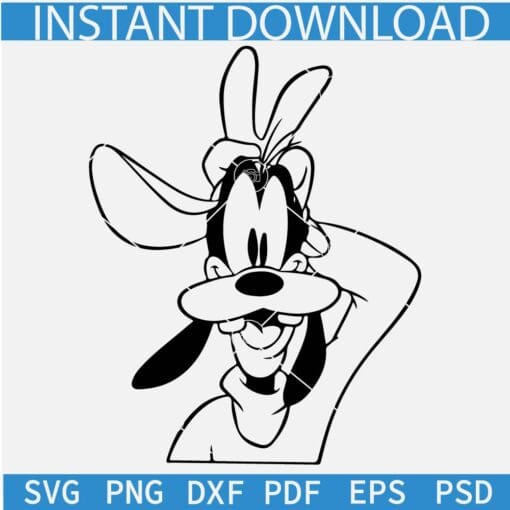 Happy goofy outline SVG, Goofy Dog Sketch SVG
