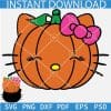 Hello Kitty Pumpkin Sleeping Layered SVG, Sleepy Pumpkin Kitten with Bow SVG, Kitten Pumpkin with Bow Sleeping SVG