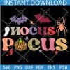Hocus Pocus bats and Spider SVG, Witch riding broom hocus pocus SVG