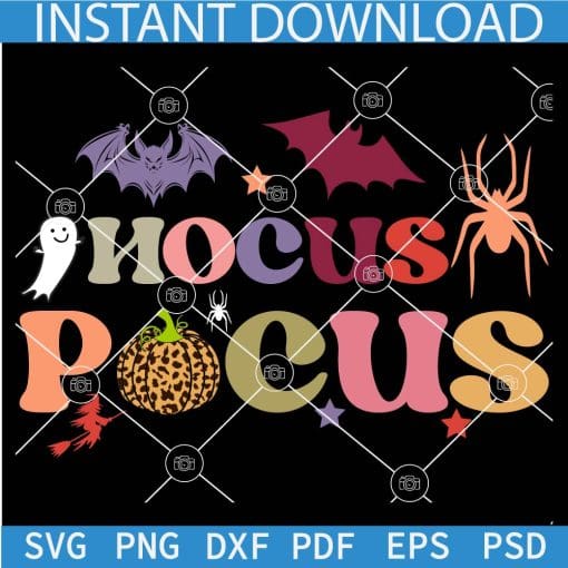Hocus Pocus bats and Spider SVG, Witch riding broom hocus pocus SVG