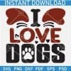 I love dogs wings SVG