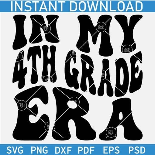 In My 4th Grade Era Retro Wavy Text SVG