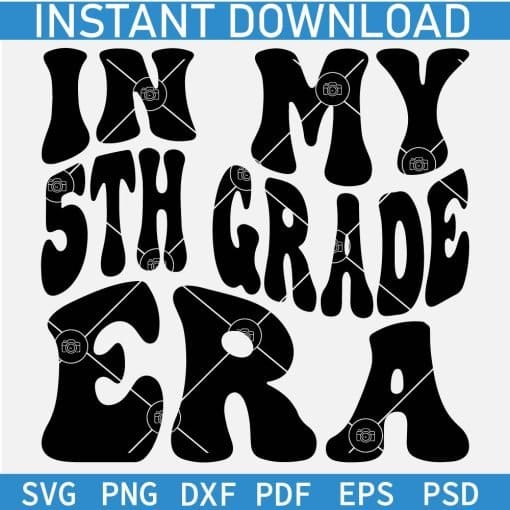 In My 5th Grade Era Retro Wavy Text SVG