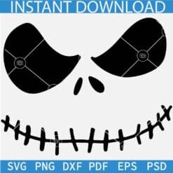 Jack Face SVG, Nightmare Before Jack SVG, Halloween Jack SVG