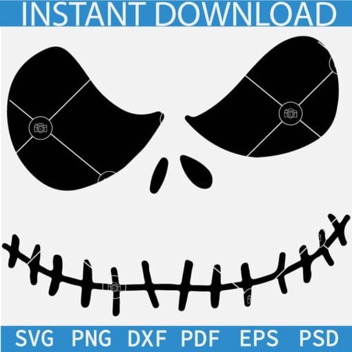Jack Face SVG, Nightmare Before Jack SVG, Halloween Jack SVG