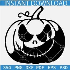 Jack Skellington Pumpkin SVG, Halloween pumpkin Jack Face SVG, Halloween Jack Face Pumpkin SVG