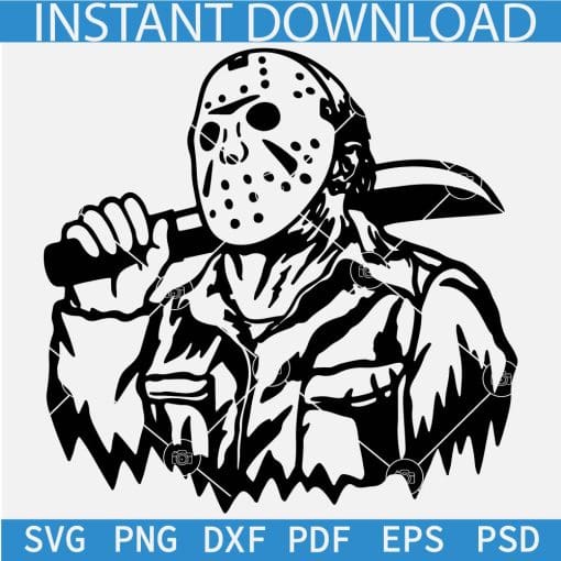 Jason Carrying Knife svg, Jason Halloween Knife svg, scary Jason with Knife svg