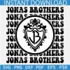 Jonas Brothers Retro Text with logo SVG, Jonas Brothers Retro Text Stacked with logo SVG, Jonas Brothers Retro Text Stacked SVG
