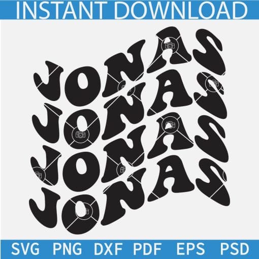 Jonas retro wavy text SVG, Jonas Brothers SVG