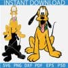 Layered Dog Pluto Sitting SVG, Mickey Dog Pet Layered SVG, Sitting Disney Dog Pluto SVG