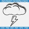 Clouds and lightning Bolt Vector Image svg